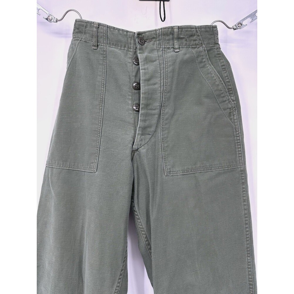 Vintage US Army OG-107 Pants Men 28 x30 Sateen Military Vietnam‎ Trousers - Picture 5 of 13